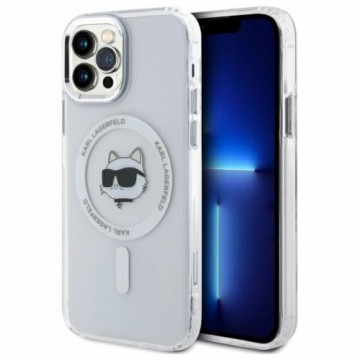 Karl Lagerfeld KLHMP12MHLSCHH iPhone 12   | 12 Pro 6.1" biały|white hardcase IML Metal Choupette Head MagSafe