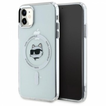 Karl Lagerfeld KLHMN61HLSCHH iPhone 11    | Xr 6.1" biały|white hardcase IML Metal Choupette Head MagSafe