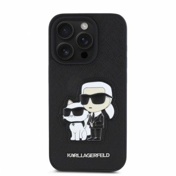 Karl Lagerfeld PU Saffiano Karl and Choupette Case for iPhone 15 Pro Max Black