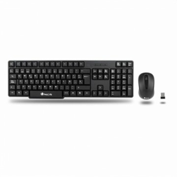 Клавиатура и мышь NGS NGS-KEYBOARD-0358 Чёрный QWERTY Qwerty US Беспроводный