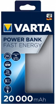 Портативный аккумулятор VARTA 20000mAh Silver