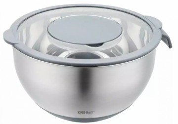 Steel bowl with lid, multifunctional, gray, capacity 5l , KINGHoff.