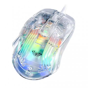 Aula S80 Multi-Color RGB Led Vadu Spēļu Optiskā Pele 7 Pogas 1200-7200dpi ar Caurspīdīgu Korpusu