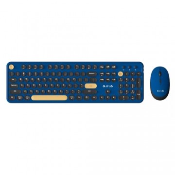 Aula AC306 2in1 2.4G Wireless Combo Keyboard (EN/RUS) / Mouse Blue