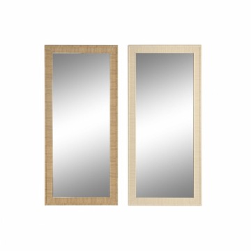 Wall mirror Home ESPRIT Beige Natural 74 X 2 X 162 cm (2 Units)