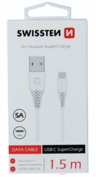 Swissten 5A Super Fast Charge priekš Huawei USB-C Datu un Uzlādes Kabelis 1.5m