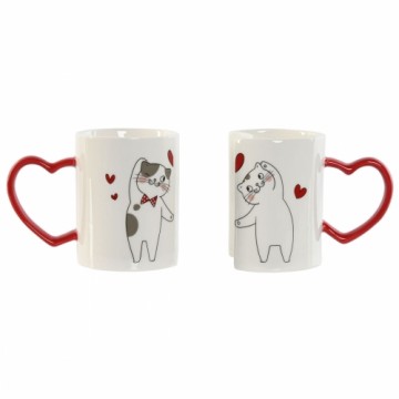 2 Piece Mug Set Home ESPRIT Love White Red Cats