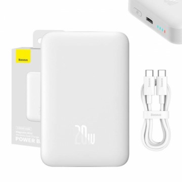 Powerbank Baseus Magnetic, 10000mAh, USB-C 20W, MagSafe (white)