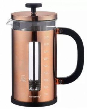 Coffee/tea brewer, with press, copper-color, 1L, Klausberg.