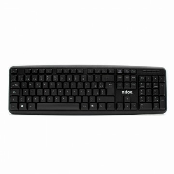 Keyboard Nilox NXKBE000002 Black Spanish Qwerty