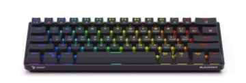 Klaviatūra Savio 60% Mechanical keyboard BLACKOUT RED Outemu