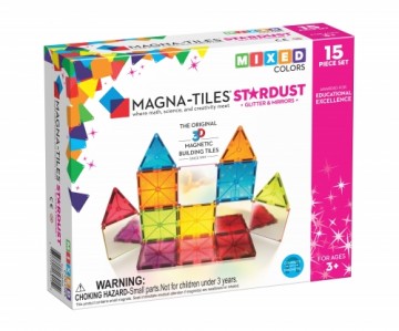 MAGNA-TILES Magnētiskais konstruktors "Zvaigžņu putekļi", 15 gab.