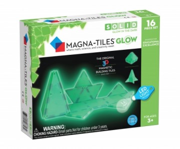 MAGNA-TILES Магнитный конструктор Magna Qubix светящийся в темноте, 16 деталей