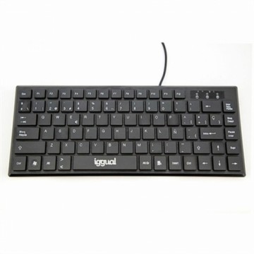 Klaviatūra iggual Teclado USB compacto TKL Slim TKL-USB negro Melns