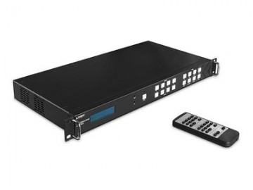 Lindy - video|audio switch - 4x4, 4K60, matrix, with video wall scaling - rack-mountable