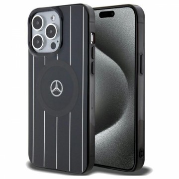 Mercedes MEHMP15L23HRSK iPhone 15 Pro  6.1" czarny|black hardcase Double Layer Crossed Lines MagSafe