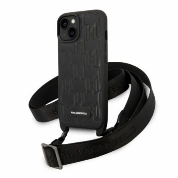 Karl Lagerfeld KLHCP14SSTMMK iPhone 14  | 15 | 13 6,1" hardcase czarny|black Monogram Plaque Logo Strap