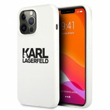 Karl Lagerfeld KLHCP13LSLKLWH iPhone 13  Pro | 13 6,1" Silicone Stack Logo biały|white