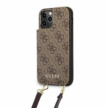 Guess GUHCP12MCB4GB iPhone 12 | 12 Pro  6,1" brązowy|brown hardcase 4G Crossbody Cardslot