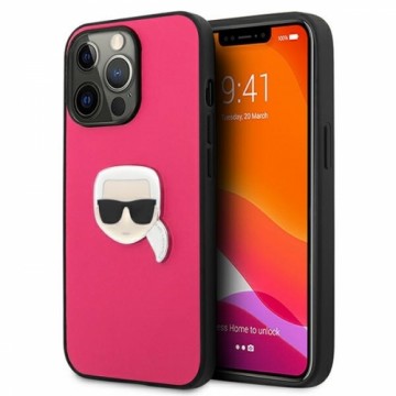 KLHCP13LPKMP Karl Lagerfeld PU Leather Karl Head Case for iPhone 13 Pro Pink