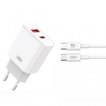 XO wall charger CE12 PD QC3.0 20W 1x USB 1x USB-C white + USB-C - USB-C cable