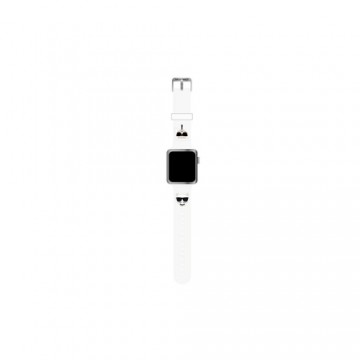 Karl Lagerfeld Karl and Choupette Watch Strap for Apple Watch 42|44mm White