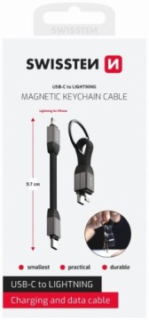 Swissten Magnetic Keychain USB-C - Lightning Cable 9.7cm