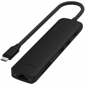 SATECHI 7-in-1 USB-C Slim Multiport Adapter with Ethernet (Black)