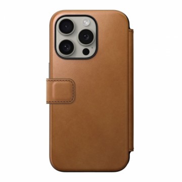 Nomad Modern Leather Folio case for iPhone 15 Pro 6,1" english tan