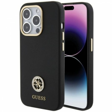 Guess GUHCP15XM4DGPK iPhone 15 Pro Max 6.7" czarny|black hardcase Silicone Logo Strass 4G