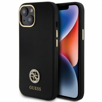 Guess GUHCP15SM4DGPK iPhone 15 | 14 | 13 6.1" czarny|black hardcase Silicone Logo Strass 4G