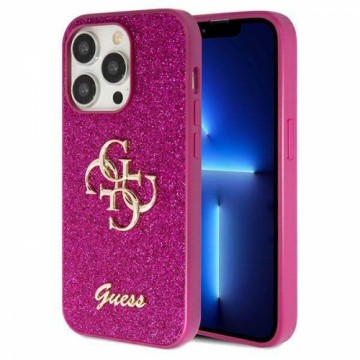 Guess GUHCP15LHG4SGU iPhone 15 Pro 6.1"  fioletowy|purple hardcase Glitter Script Big 4G