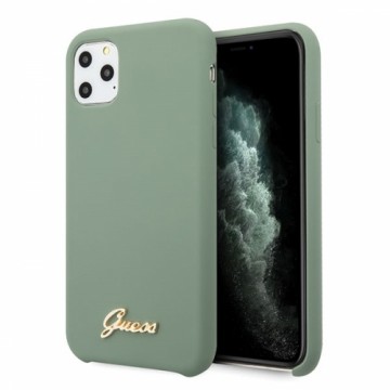 Guess GUHCN58LSLMGKA iPhone 11 Pro khaki  hard case Silicone Vintage Gold Logo