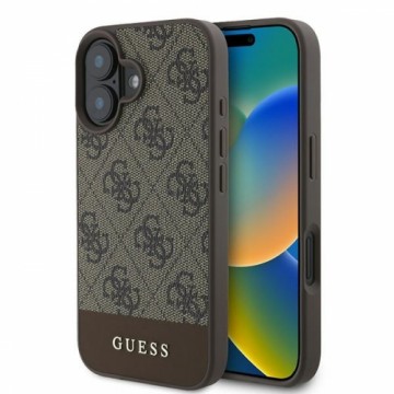 Guess GUHCP16MG4GLBR iPhone 16 Plus 6.7" brązowy|brown hardcase 4G Bottom Stripe