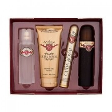 Cuba Royal Gift set EDT 100 ml, aftershave 100 ml, shower gel 200 ml and miniature EDT 35 ml