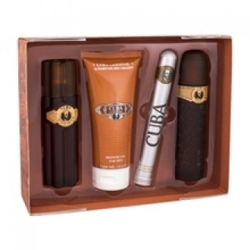 Cuba Gold Gift Set EDT 100 ml, After Shave Cuba Gold 100 ml, Shower Gel Cuba Gold 200 ml and Cuba Gold EDT 35 ml