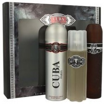 Cuba Black Gift Set 100 ml EDT, After Shave Cuba Black 100 ml and deospray Cuba Black 200 ml