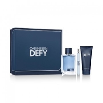 Calvin Klein Defy Gift set EDT 100 ml, miniature EDT 10 ml and shower gel for body and hair 100 ml