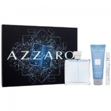 Azzaro Chrome Gift set EDT 100 ml, miniature EDT 10 ml and shampoo for hair and body 75 ml