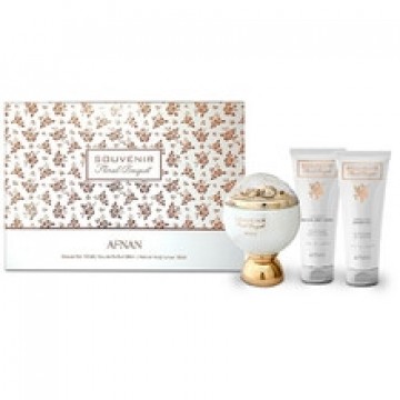 Afnan Souvenir Floral Bouquet Dárková sada EDP 100 ml, sprchový gel 100 ml a tělové mléko 100 ml