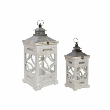 Ielas lampa Home ESPRIT Dabisks Stikls Egle Arābija 26,5 x 26,5 x 65 cm (2 Daudzums)