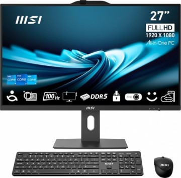 MSI AIO PRO AP272P 1M-855EU Core5-120U 27" IPS LED FHD Non-Touch Anti-Glare 16GB SSD512GB M.2 AX211 WiFi 6E Windows 11 Pro Black