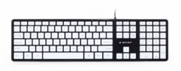 Gembird Chocolate Keyboard USB US Black with White keys