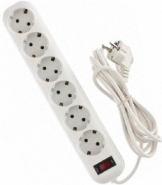 Bellight Extension Cord with 6 Sockets Outlet Earthed with Switch 1.5m