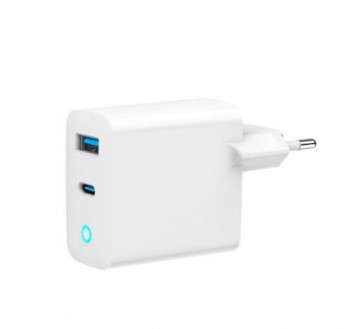 GaN USB-A USB-C Charger LED 30W PD QC3.0 white