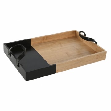 Snack tray Home ESPRIT Black Natural Modern 42 x 27 x 4,5 cm