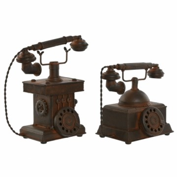 Decorative Figure Home ESPRIT Bronze Vintage Telephone 21 x 12 x 18 cm (2 Units)