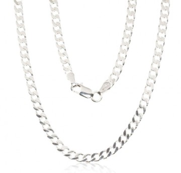 Silver chain Curb 3.5 mm, diamond cut #2400100, Silver 925°, length: 65 cm, 16 gr.