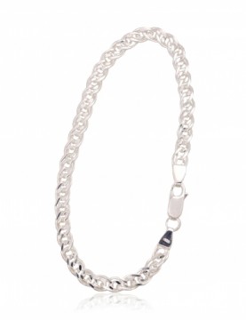 Silver chain Mona Liza 4,9 mm, diamond cut #2400062-bracelet, Silver 925°, length: 20 cm, 6.4 gr.