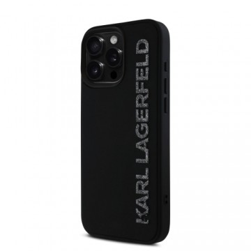 Karl Lagerfeld 3D Rubber Glitter Logo Case for iPhone 16 Pro Max Black